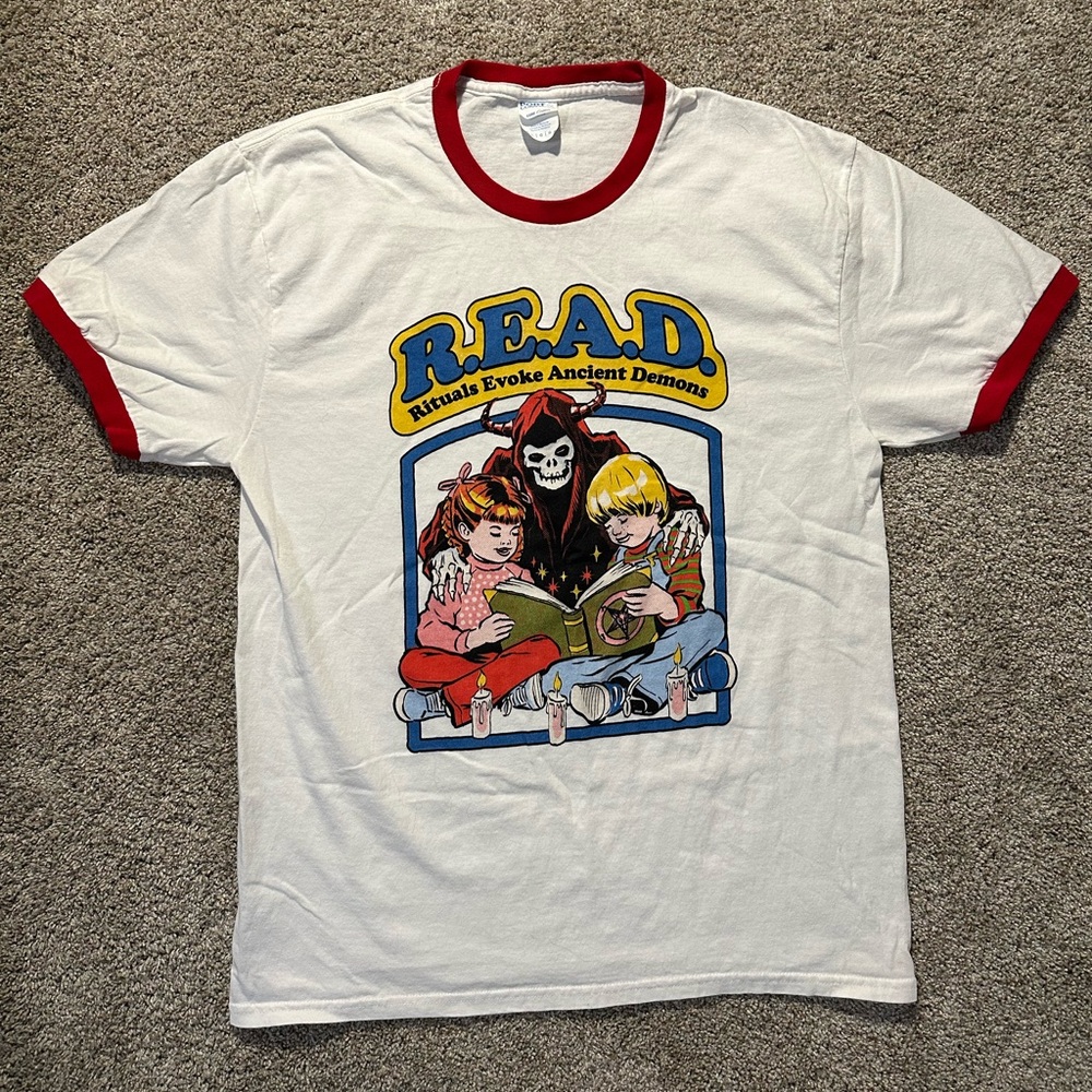 Steven Rhodes R.E.A.D. White Ringer T-Shirt